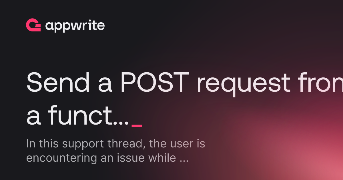 Send A POST Request From A Function To Another Service On Localhost Send A POST Request From A Function To Another Service On Localhost